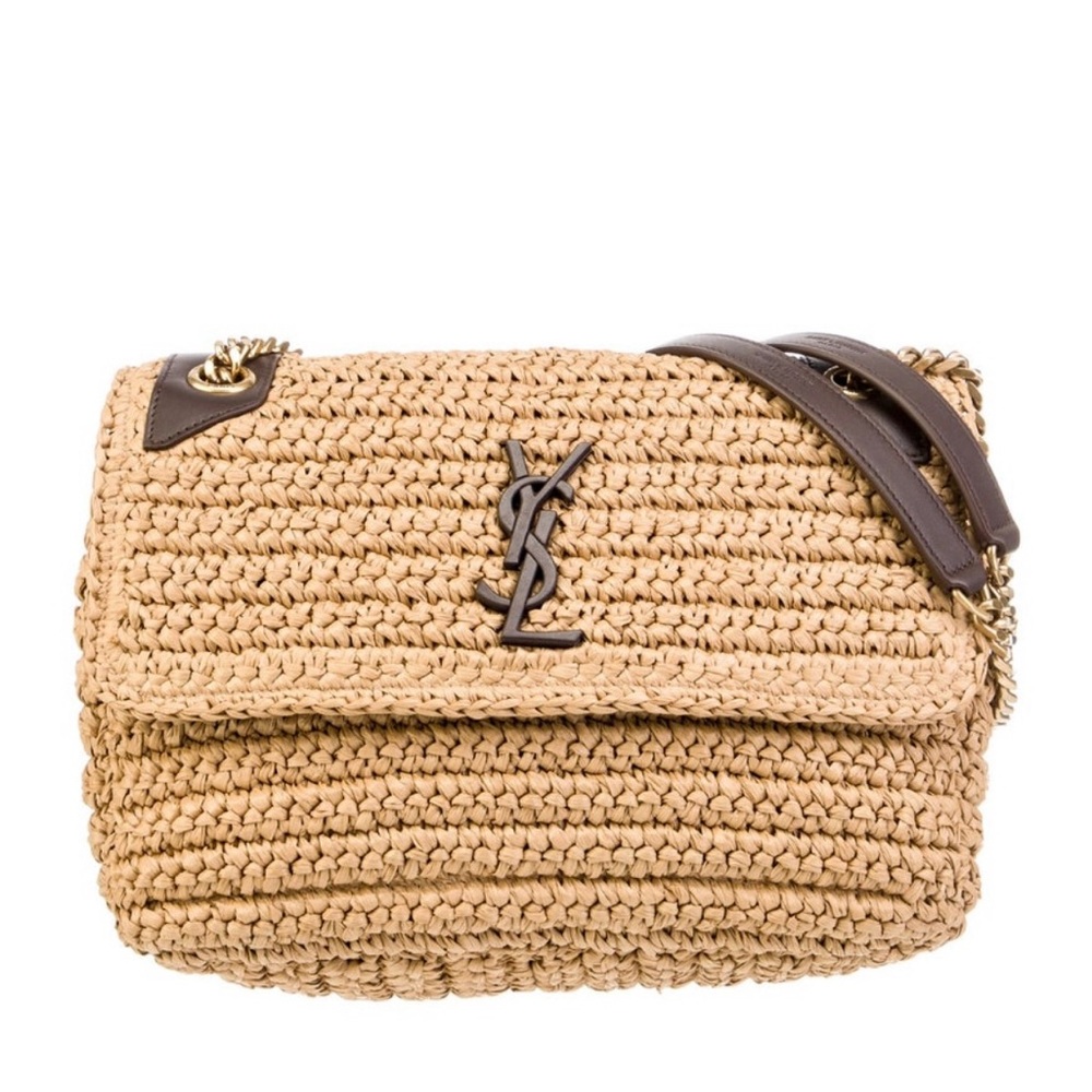 Yves Saint Laurent Tan Woven Crossbody Bag